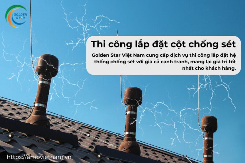 Thi Công Lắp đặt Cột Chống Sét