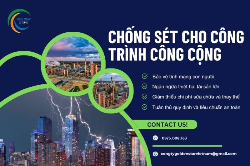 Chống Sét Cho Công Trình Công Cộng Tại GOLDEN STAR Việt Nam