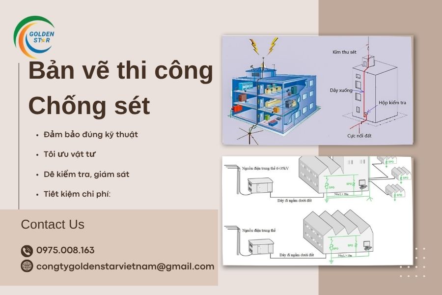 Bản Vẽ Thi Công Chống Sét Tại GOLDEN STAR Việt Nam