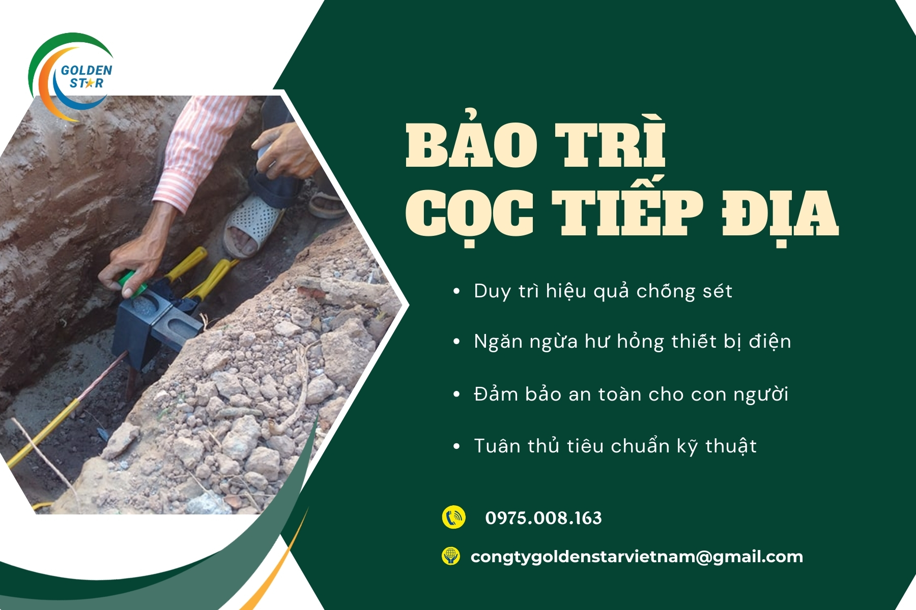 Bảo Trì Cọc Tiếp địa Tại GOLDEN STAR Việt Nam
