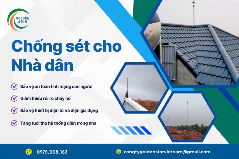 Chống Sét Cho Nhà Dân Tại GOLDEN STAR Việt Nam