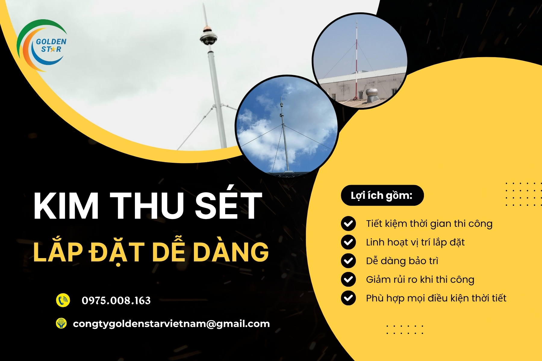 Kim Thu Sét Lắp đặt Dễ Dàng Tại GOLDEN STAR Việt Nam
