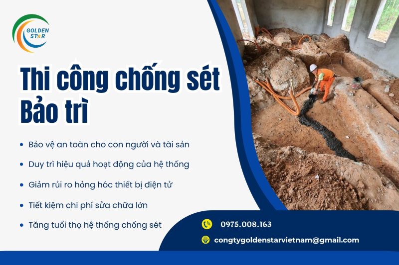 Thi Công Chống Sét Bảo Trì Tại GOLDEN STAR Việt Nam